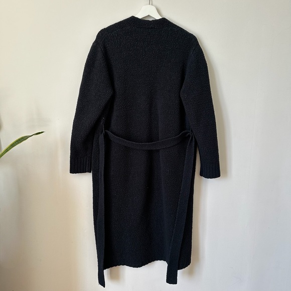 SKIMS Cozy Knit Bouclé Full Length Robe In Black - Picture 4 of 10